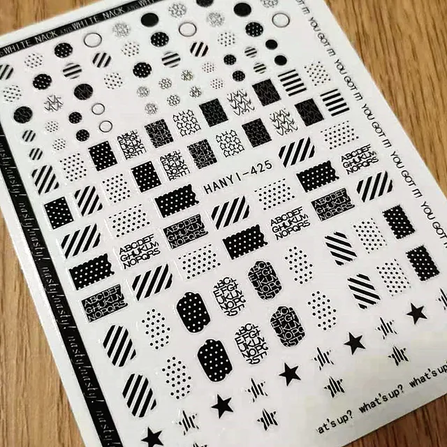 Newest MG505-02 lable design nail stickers 3d Japan Korea style nail decals self-adhesive DIY nail decoration tools hanyi 425