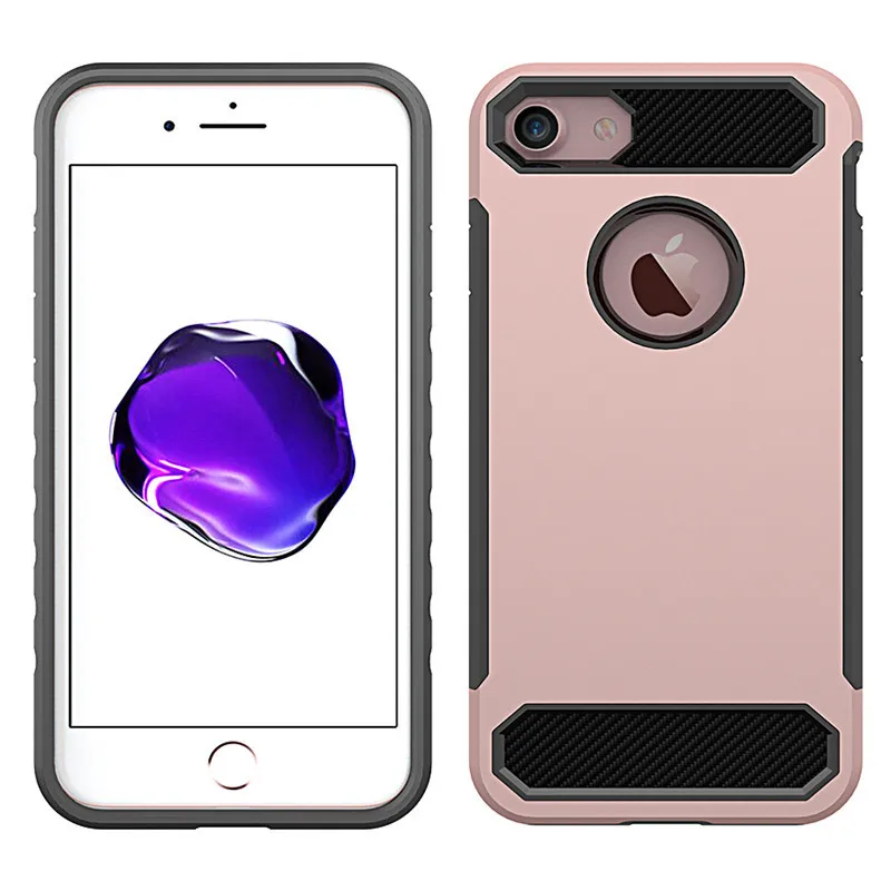 IPhone 7 чехол для телефона из углеродного волокна Защитный чехол-в-TPU+ PC ударопрочный iPhone 8 Plus
