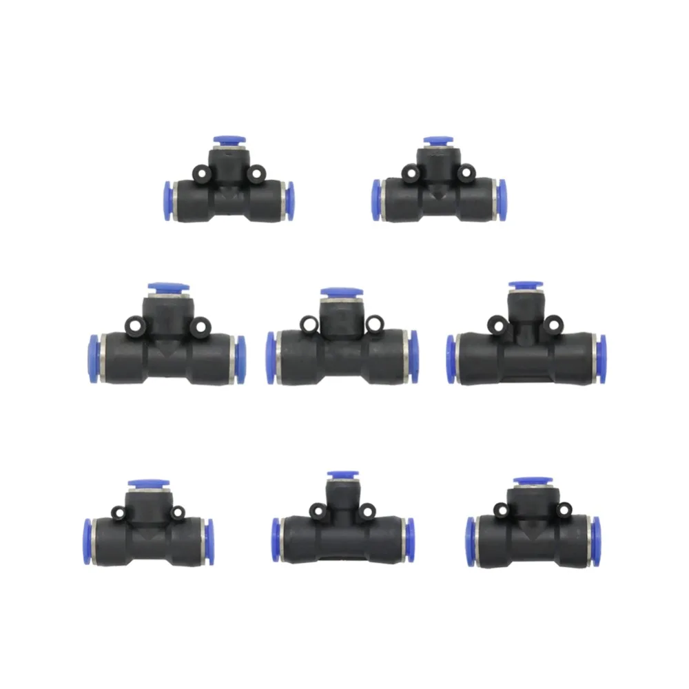40pcs T shaped 4/6/8/10/12/16mm Port Interface 3 Way Quick Access Push-in Water pipe Connector Garden Misting Irrigation Joints