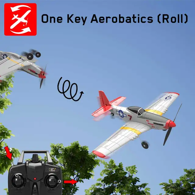 EPP 400mm P51D Mustang/F4U Corsair/T28 Trojan 4-Ch 2.4G 6-Axis Gyro Beginner Airplane With Xpilot Stabilizer RTF RC Plane 3