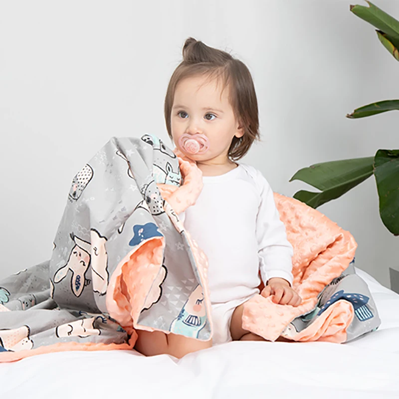 1pc For Newborn Baby Soft Cotton Indoor Blanket Flannel Fleece Swaddling Cartoon Decoration Baby Bedding Blanket Stroller Wrap
