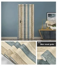 Blue Wood Grain Peel and Stick Wallpaper Self Adhesive Rustic Removable Contact Paper Plank For Countertop Vinyl Film Roll