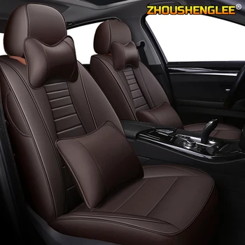 

ZHOUSHENGLEE Custom Leather car seat cover For hyundai solaris 2017 creta getz i30 accent ix35 i40 auto accessories covers for v