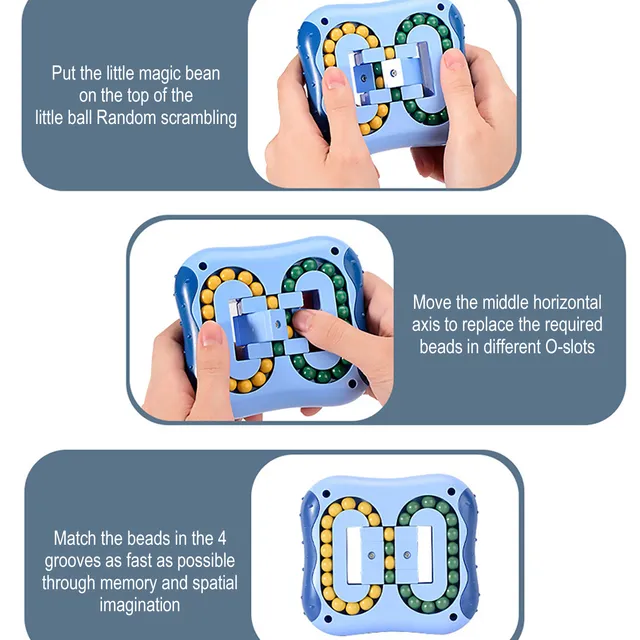 Special Bean Fingertip Toys Relieve Stress Decompression Rotating Small Beads Magic Puzzle Cube Fidget Educational Spinner Game 5
