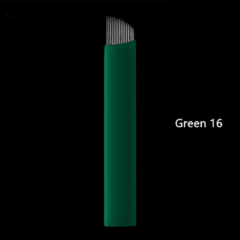 

0.16mm Microblading Needles micro 12 FLEX Green Nano bevelled LAMINA For Tebori Microblading Permannet makeup Manual Pen tattoo