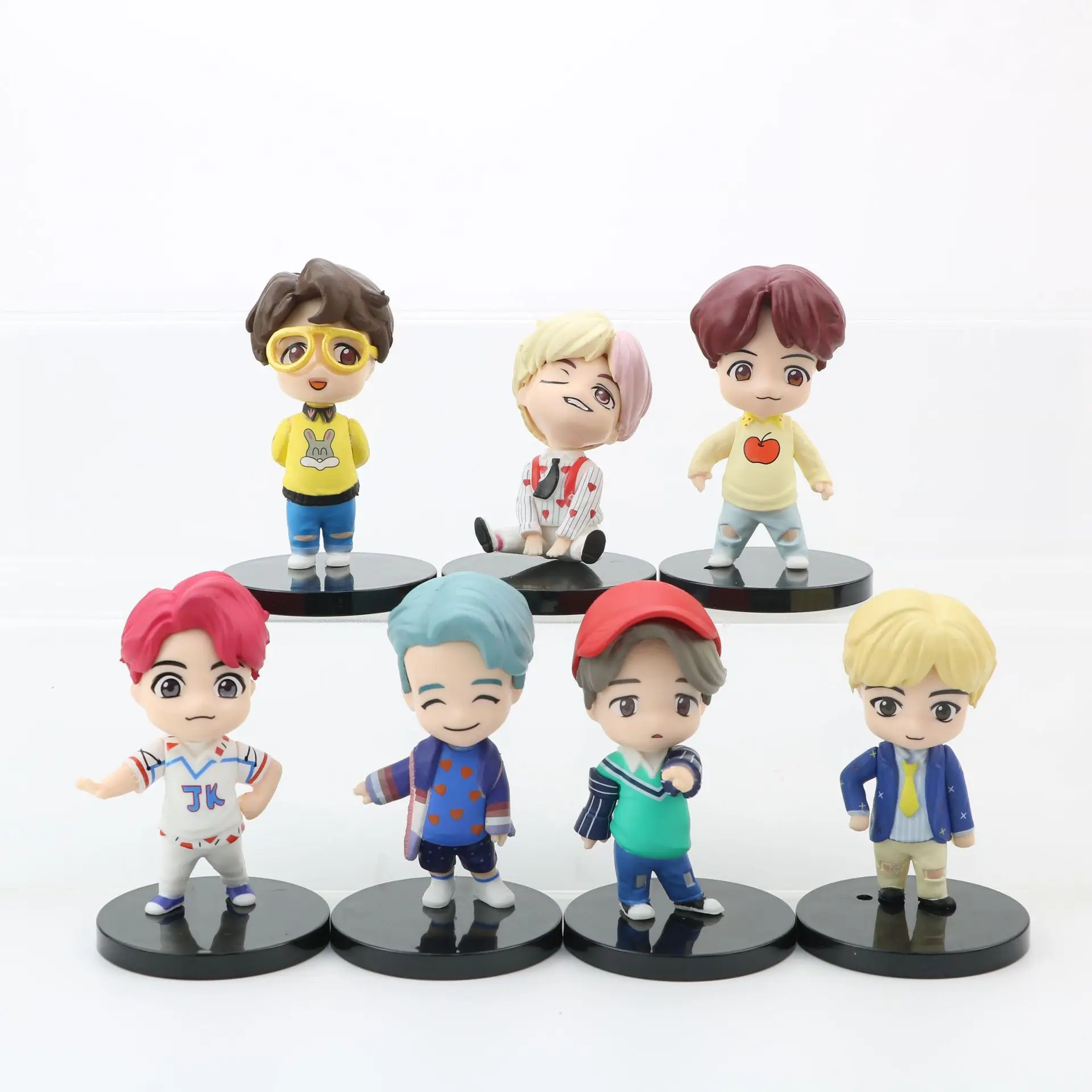 

7pcs/set Korean Men's Team Star Jeon Jung Kook Kim Nam Jun Figure Model Desktop Decoration Star Doll Ornaments Children's Toys