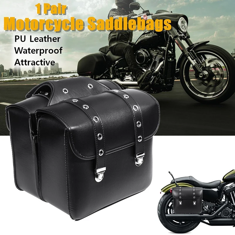 Черный двигатель из искусственной кожи сбоку сумка седло сумки для Harley Sportster XL883 XL1200