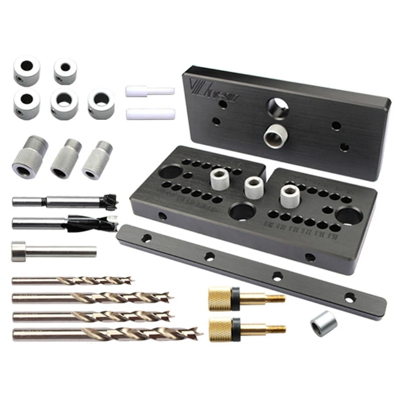 

3 In 1 Woodworking Dowel Jig Set Drill Guide Dowelling Jig Master Kit Locator For 6/8/10Mm Dowels Circular Tenon Hole Locator