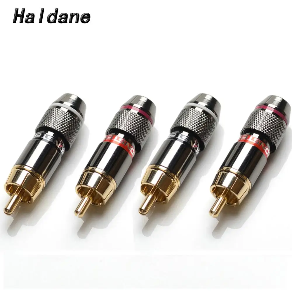 Haladane 8pcs/lot Rca Plug Connector 6mm Male Rca Audio Cable Connector