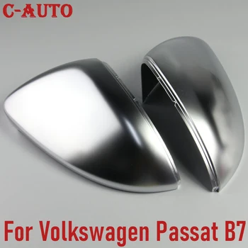 

C-Auto 2PCS/set Matt Chrome Mirror Cover Rearview Side Mirror Cap For Volkswagen Passat B7 CC Jetta Scirocco Beetle Eos