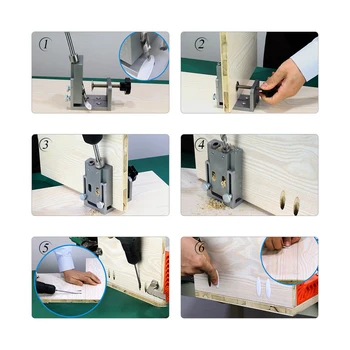 

Hot Hole Locator Jig DIY Kit System Pocket Hole Locator for Wood Working Pocket Hole Drilling Guide Kit