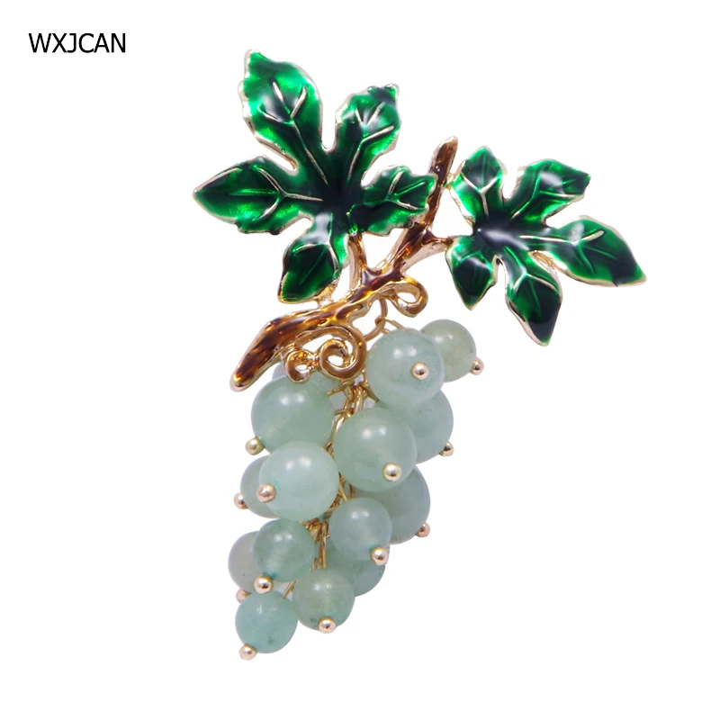 

WXJCAN luxury large brooch with stone Fashion natural stone grape jewelry Decent gift women party birthday holiday