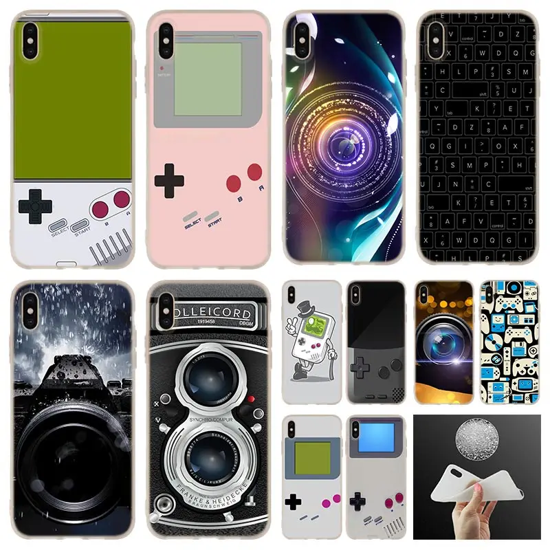 Funny Gameboy Camera Soft Silicone Case For iPhone 13 12 11 Pro 7 8 6 6s Plus XR XS Max Cover Mini SE 2020 Funda Etuis | Мобильные