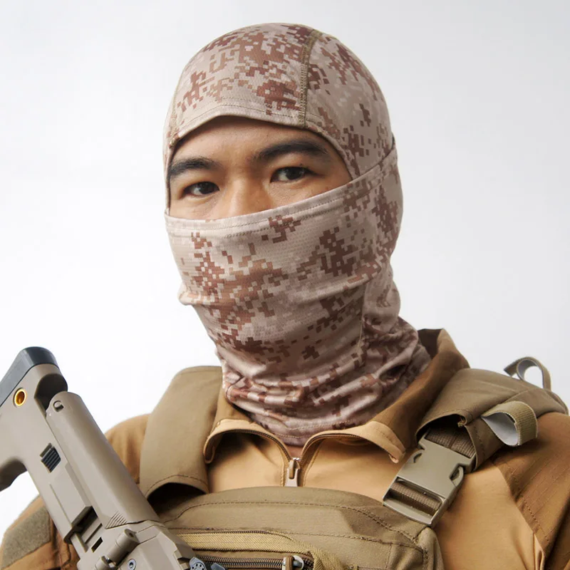 New Elastic Tactical Hood Mask Quick Dry Hunt Full Face Paintball War Game Helmet Army Military Hunting Cap | Спорт и развлечения