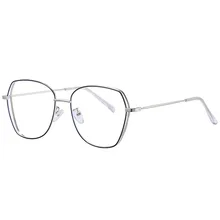 Новые металлические анти-голубые очки оправа в Корейском стиле мелкое художественное изделие в современном стиле плоские зеркальные классические ретро голубые световые блокирующие очки