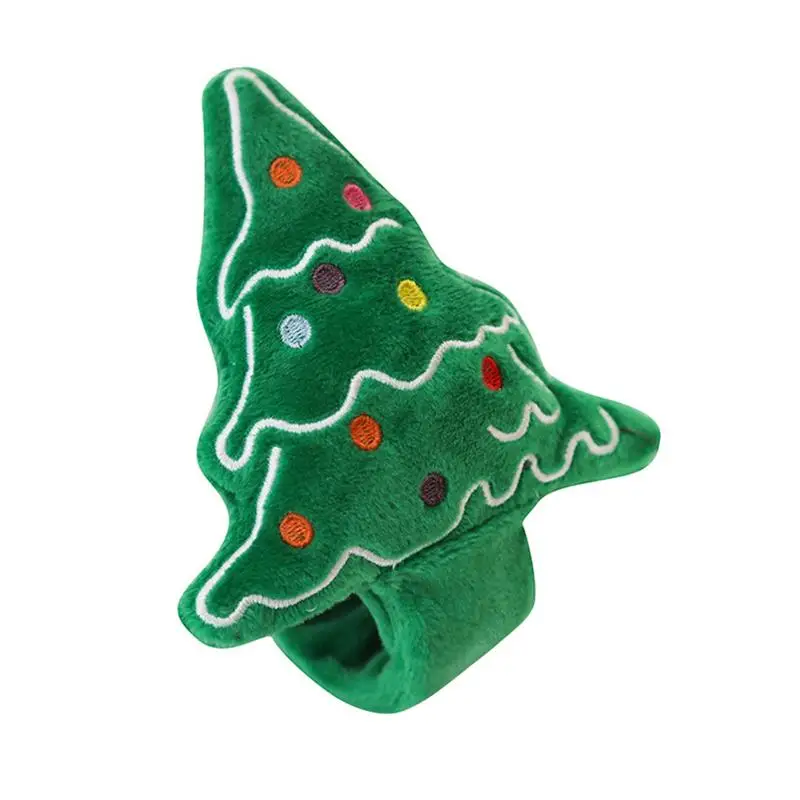 2 1pc Christmas Slap Bracelet Cute Clap Ring Festive Plush Toy Wrist Decoration Party Favor For Kids Girls Gifts - Цвет: 2