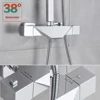 Chrome Shower Faucet Thermostatic Bathroom Shower Mixer Tap Rainfall 8