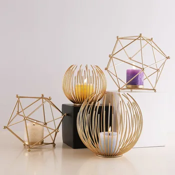 

GEOMETRIC CANDLESTICK DECORATION ROMANTIC LIGHT LUXURY CANDLE HOLDER TABLE CREATIVE WEDDING CANDLELIGHT DINNER PROPS DECORATIONS