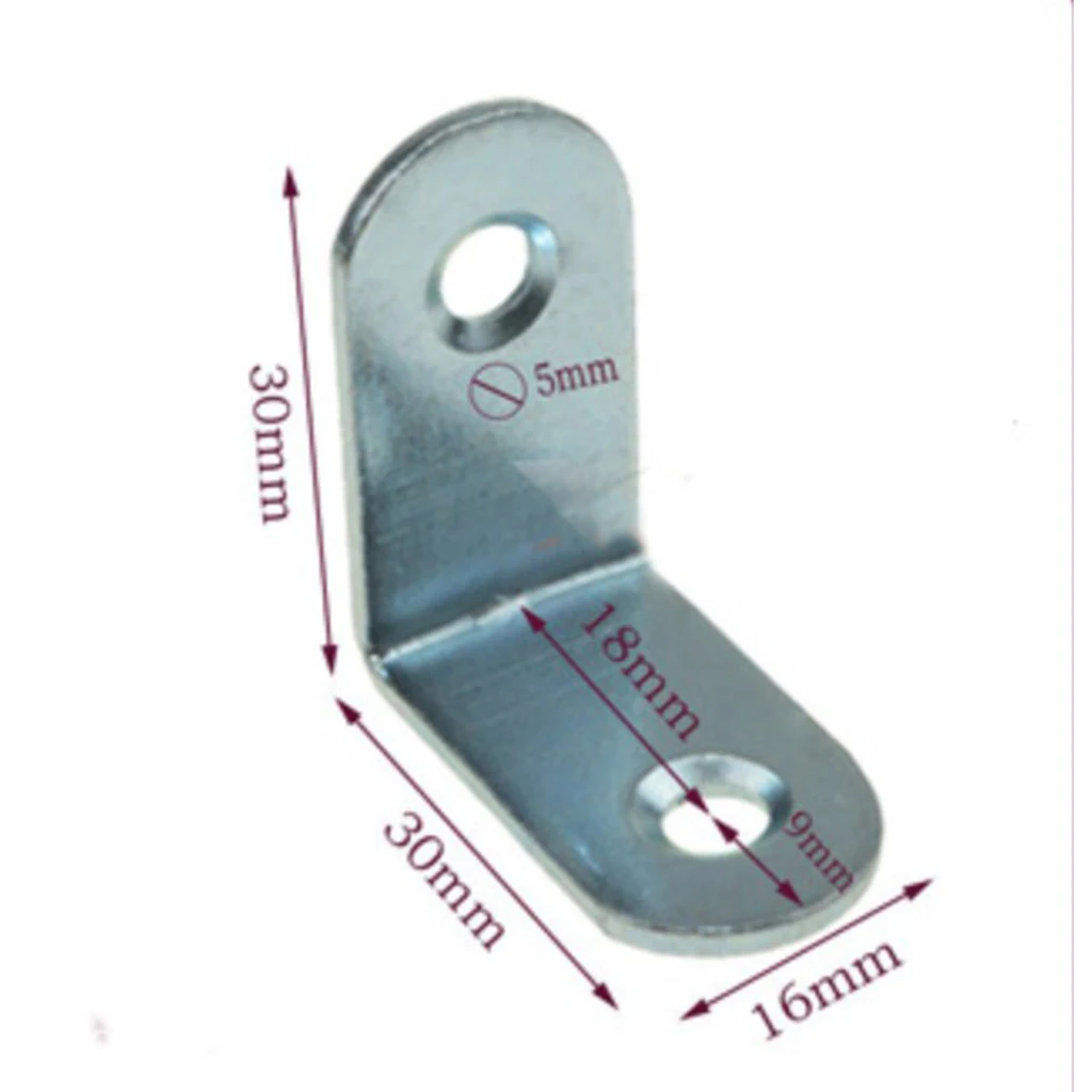 Polished Angle Bracket L Shape Corner Brace Repair Joining Support Fastener for Furniture Wood Craftment