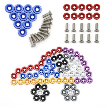 

JDM Style 10pcs Car Modified Bumper Washers M6 Hex Fasteners Fender Washer Engine Concave Screws
