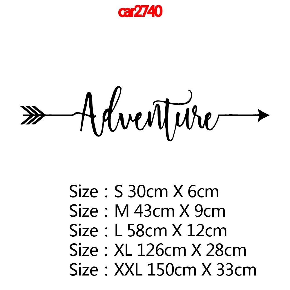 Fashion 126X28cm Adventure Frase Carbon Sticker Car Both Body Arrow Quote Stickers Decal Car Wrap Vinyl Film Car Accessories