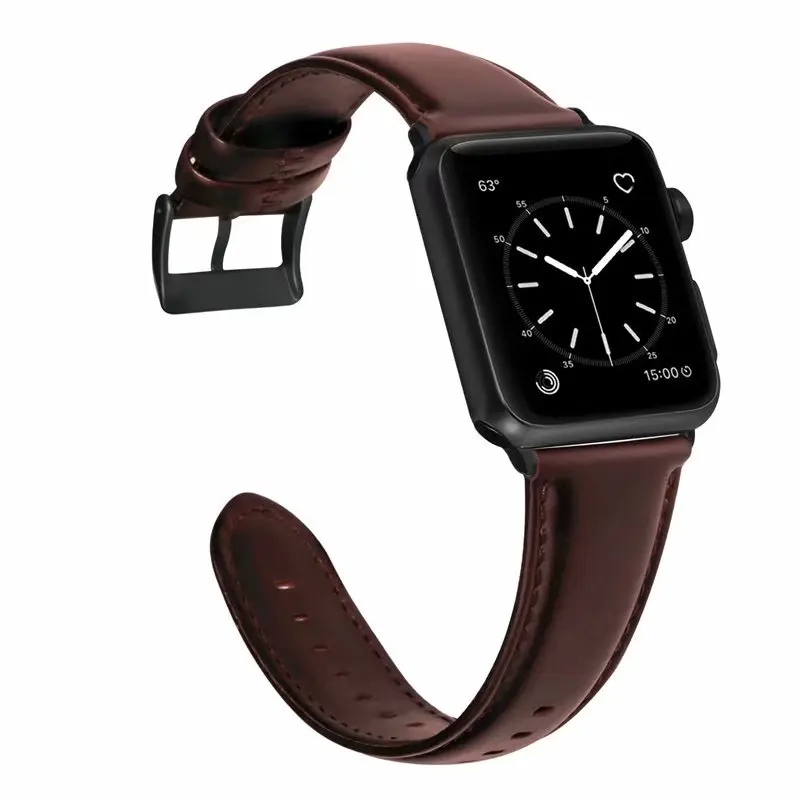 Сменный ремешок из натуральной кожи для iwatch 38 мм 42 мм Пряжка для Apple Watch ремешок 40 мм 44 мм Серия 1 2 3 4 5
