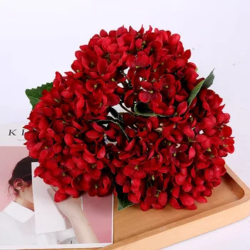 

Mini Bundle of Hydrangea Imitation Flowers Wedding Hydrangea Artificial Flower Boquet Holder Home Decoration Photographic Prop B