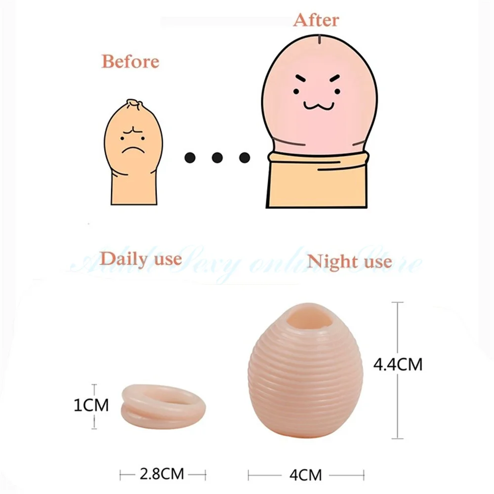 Male Sex Toys 2PCS Silicone Male Foreskin Corrector Resistance Ring Delay Ejaculation Penis Rings Sex Toys for Men Daily/Night Cockring