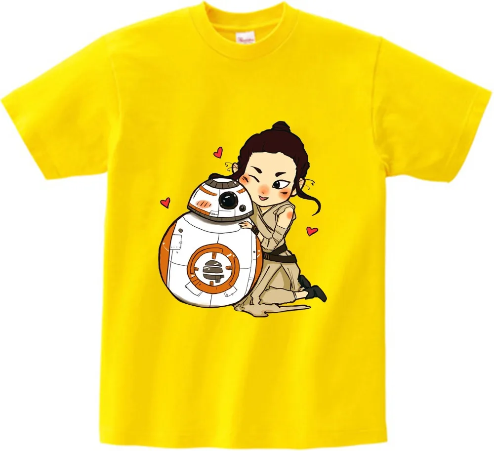 Хлопковая футболка с принтом «Дарт Вейдер Рей» для девочек, BB-8 футболки с принтом «Звездные войны» для детей, милая одежда красного цвета для маленьких девочек