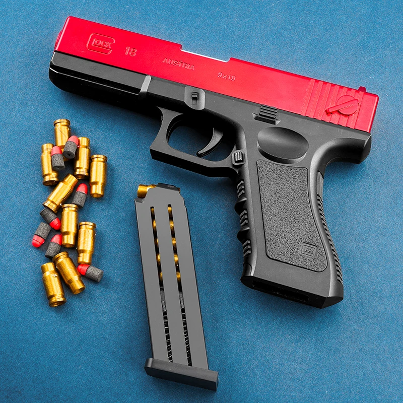 New Glock Toy Pistol Plastic EVA Foam Darts Bullets Gun Simulation Model Beginner Aim Train Handgun Air Boys DIY Gift | Игрушки и хобби