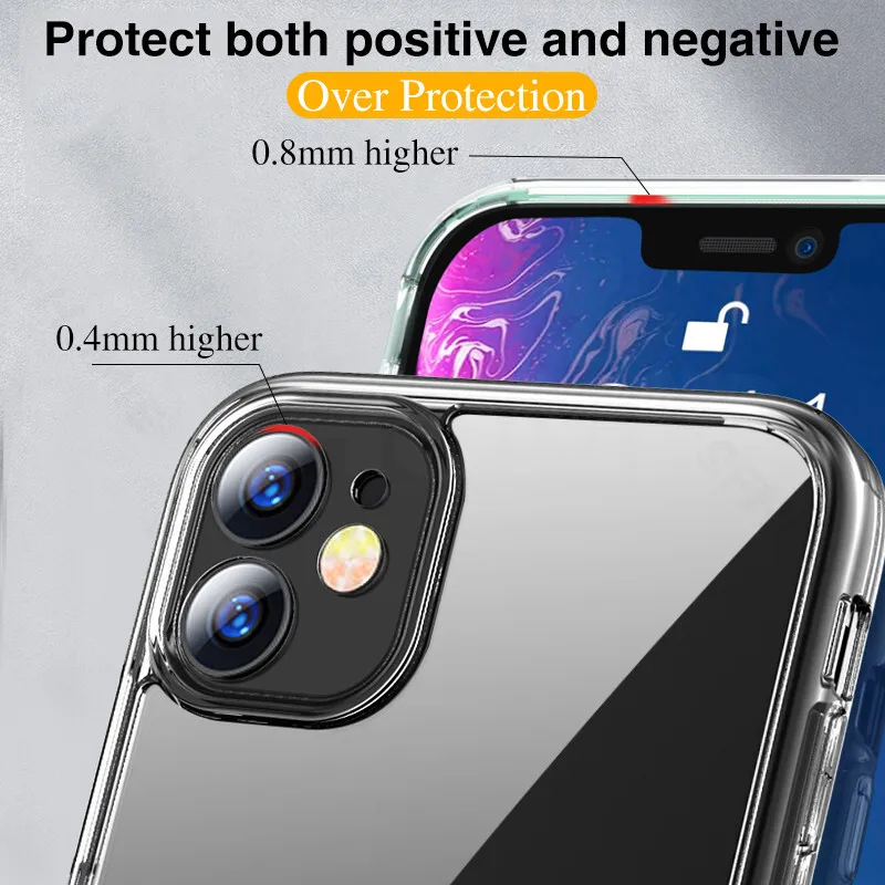 Camera Lens Protection Clear Phone Case For iPhone 12 11 Pro Max Silicone Soft Cover For iPhone 12 Mini Shockproof Back Cover