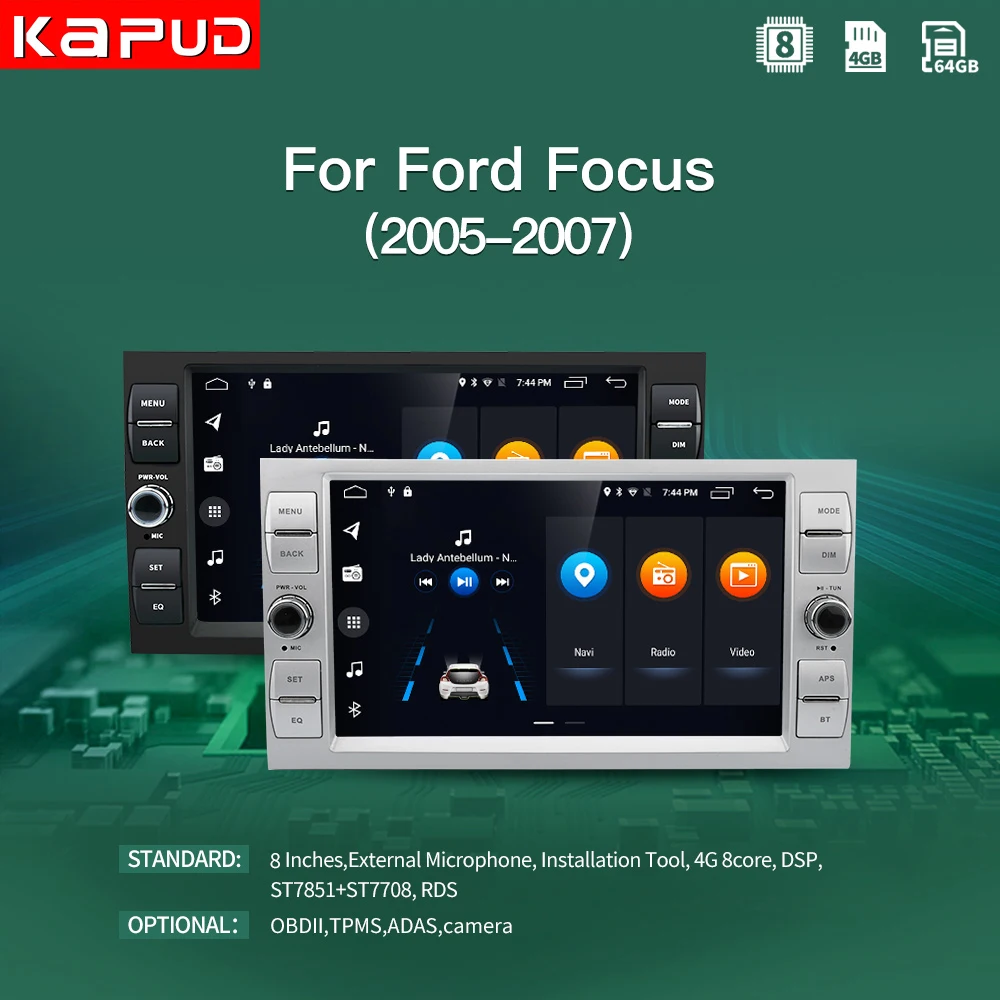 Мультимедийный проигрыватель Kapud на Android 10 0 8 дюймов стерео для Ford Focus 2 Fiesta Mondeo 4 C-Max
