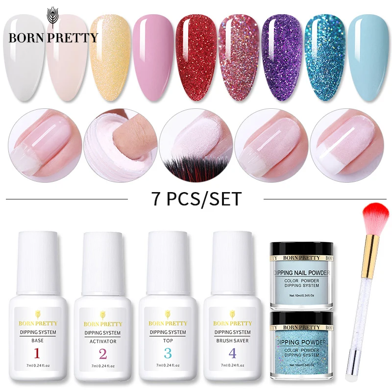 Набор порошковых пудр для ногтей BORN PRETTY набор пигментных 8/7/6 шт. естественная
