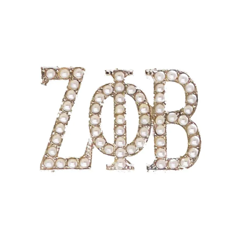 

Divine nine ZETA PHI BETA ZPB Large size pearl Lapel Pin Jewelry