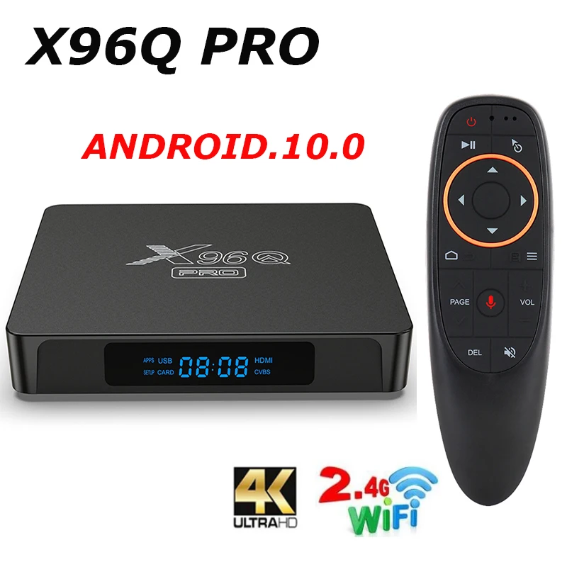 ТВ-приставка X96Q PRO 10 Allwinner H313 2 4G Wi-Fi 4K ГБ 16 медиаплеер X96 Q 1 8 2021 vs x96 max + | Электроника