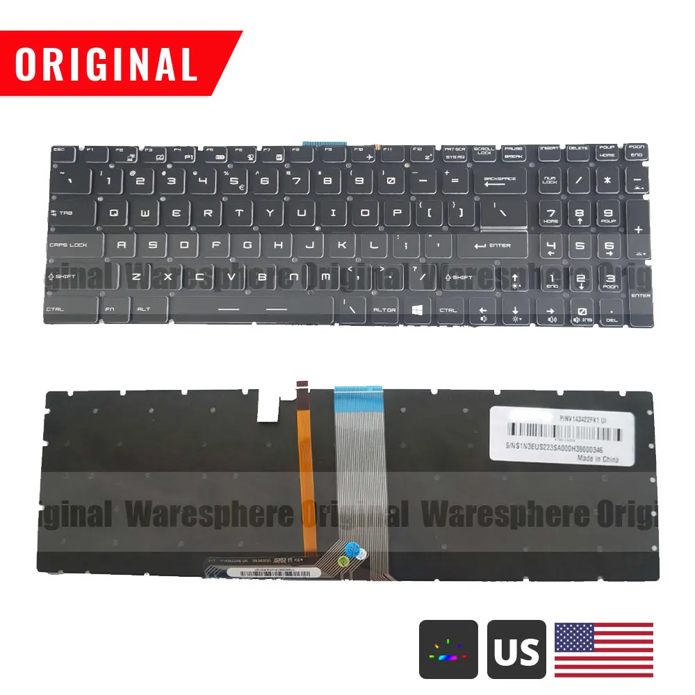  US Colorful Backlit / Non-backlight Keyboard for MSI GE72 GE62 WS60 GS60 GS70 GT72 GP62 GP72 GT73VR