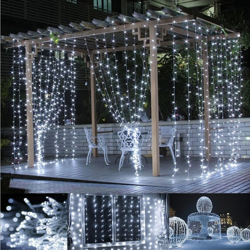 3M*3M LED Wedding Party patio Decor fairy Light christmas garland Star lamp Curtain outdoor string Light  Lamp string new year