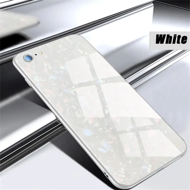 White Роскошный противоударный чехол из закаленного стекла для iPhone 11pro Max 6 6s 7 8 Plus X Xs Max XR Твердый чехол Мягкая Рамка силиконовый чехол для телефона - Цвет: White