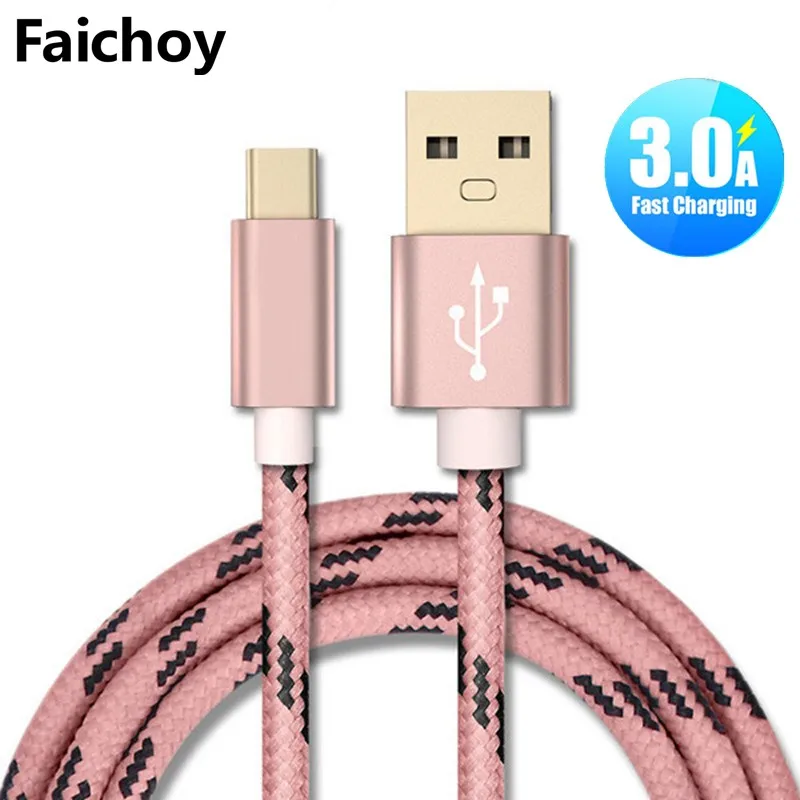 

Faichoy USB Type C Cable for Samsung S9 S8 Fast Charge Type-C Mobile Phone Charging Wire USB C Cable for Xiaomi mi9 Redmi note 7
