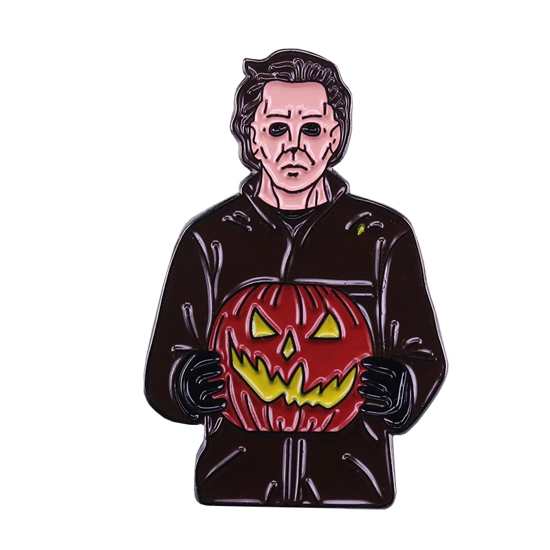 

Halloween Michael Myers lapel pin murder mask Jack-o-lantern brooch horror movie fans collection