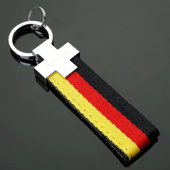 

1pc PU Leather Key Chain Woven Rope Wide leather cord Germany badge Key Chains Holder Car Keyring Keychain for Mercedes benz AMG
