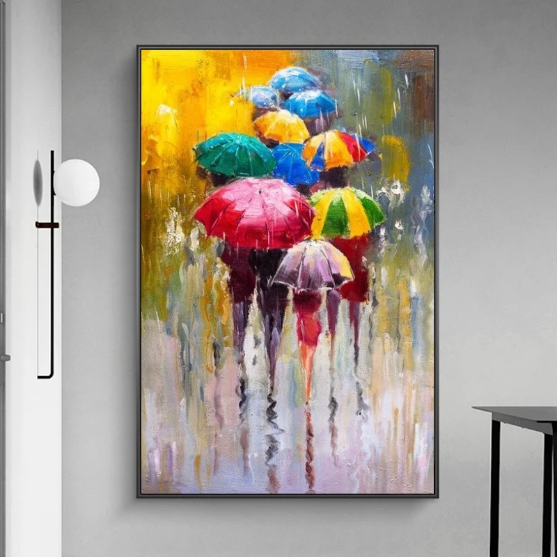 Abstract Girls Holding Umbrella Oil Paintings Print On Canvas Art Posters And Prints Modern Wall Pictures Home Decoration | Дом и сад