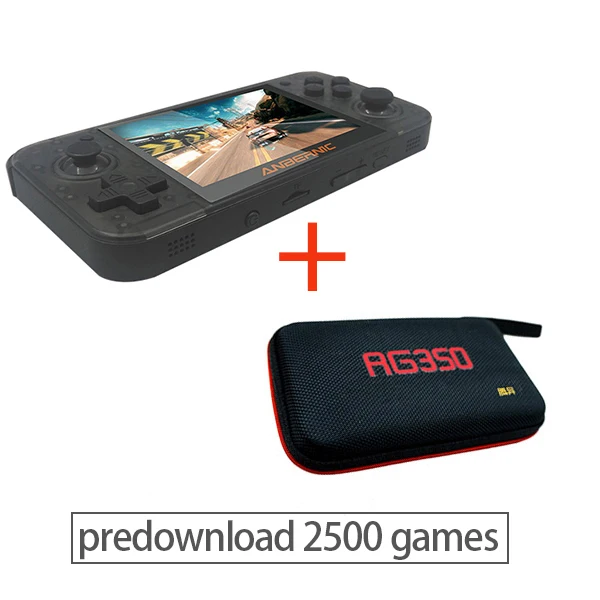 black with bag Новейшая модель; RG 350 Ретро портативная игровая консоль, НЧ-динамик, Bluetooth мини игровая консоль Ретро 64bit opendingux 3,5 дюймов ips экран 2500+ игры - Цвет: black with bag