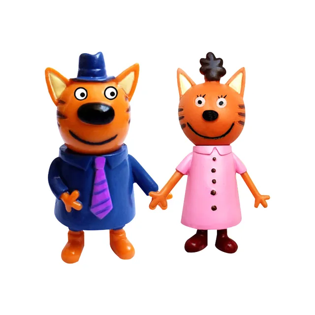 5 Pcs Russian Anime Kitten Doll Cartoon Toys Russian Cat Statue Children Christmas Toys Plastic 4