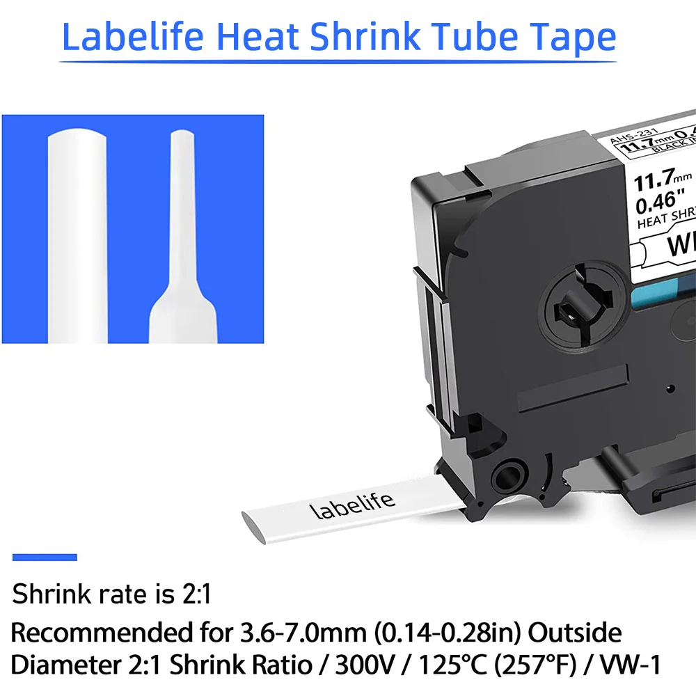 Nastro termoretraibile Brother compatibile HSe-231 HSe-211 HSe-221 HSe-631 per P-touch PT-E550W E300 E500 P750WVP P900 P950W 7600