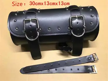 

Motorcycle Saddle Folk Backrest Mount Tool Bag Leather Pouch Sissy Bar Tail Bags for Harley Custom Cruiser Chopper Borsa Pelle