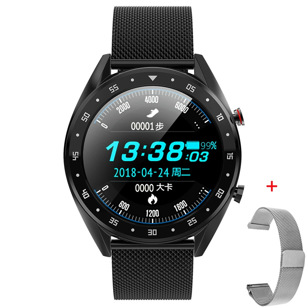 UTELITE L7 Смарт-часы для мужчин и женщин Bluetooth Вызов IP68 Водонепроницаемый пульсометр кровяное давление для huawei Xiaomi Apple Phone - Цвет: Black two straps 03