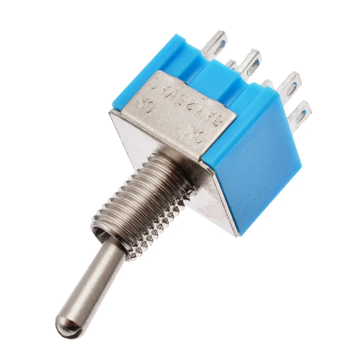 10Pcs/Set Mini Blue Toggle Switch MTS-202 6 Pin DPDT ON-ON 6A 125V AC 2 Positions Electrical Toggle Switches