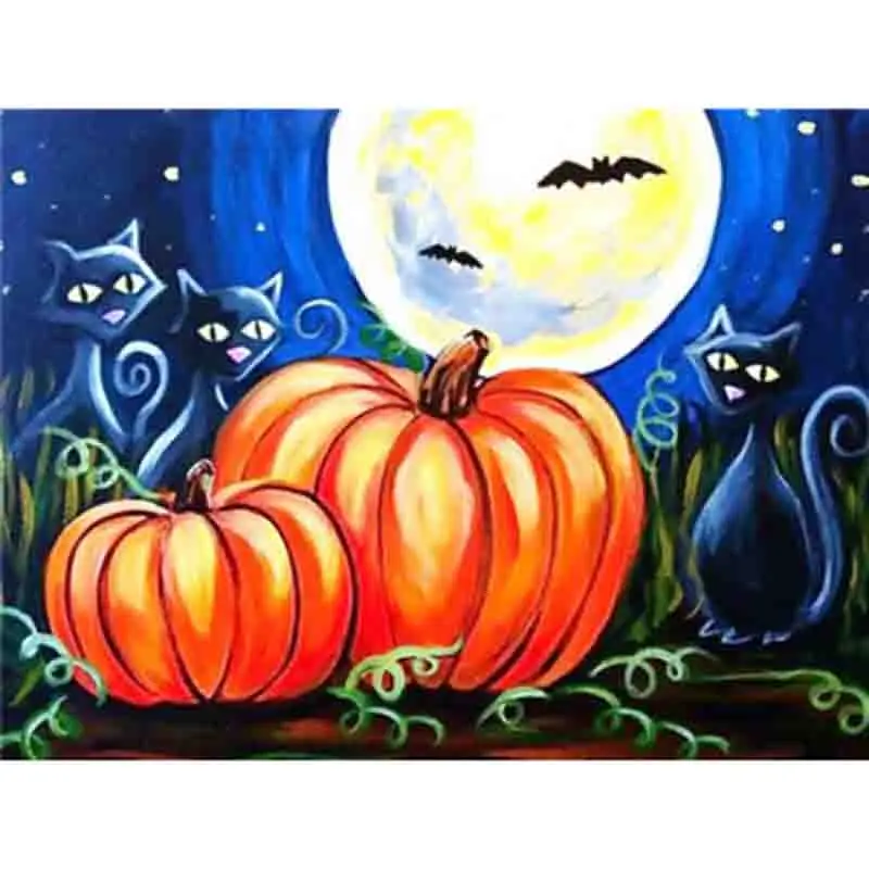 5D Diamond Embroidery Halloween Picture Rhinestones Diamond Painting Pumpkin Cross Stitch Cross Stitch Diamond Mosaic