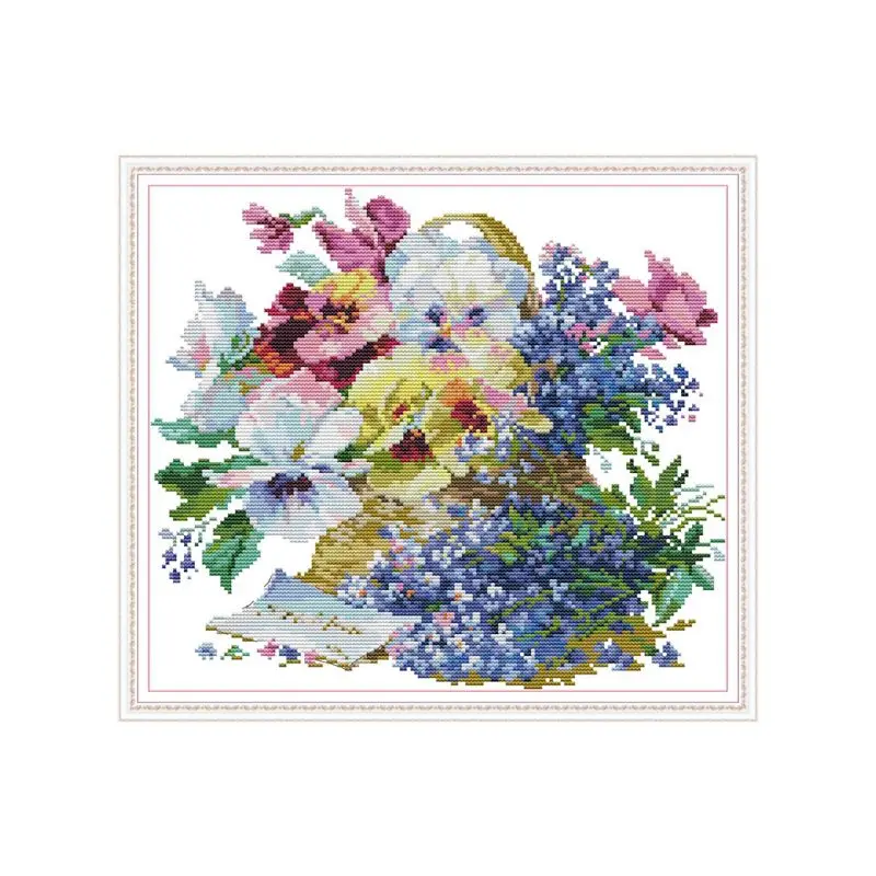 Flower DIY Handmade Needlework Counted 14CT Printed Cross Stitch Embroidery Kit Q6PE Flower DIY Handmade Needlework Counted 14CT Printed Cross Stitch Embroidery Kit Q6PE